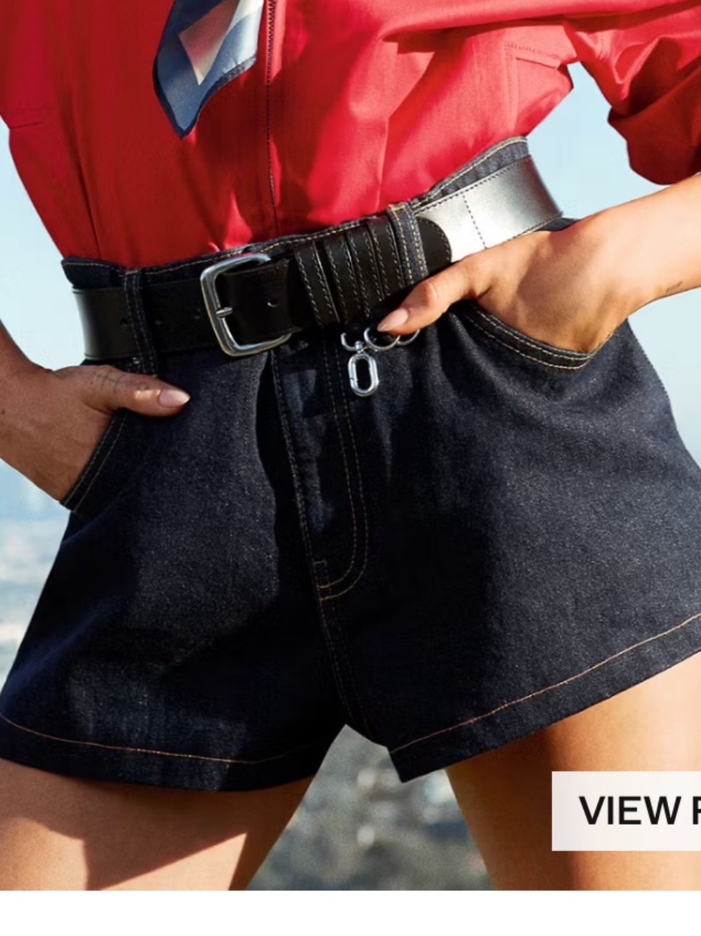Mango x Hailey Bieber Straight Mid-Rise Denim Shorts